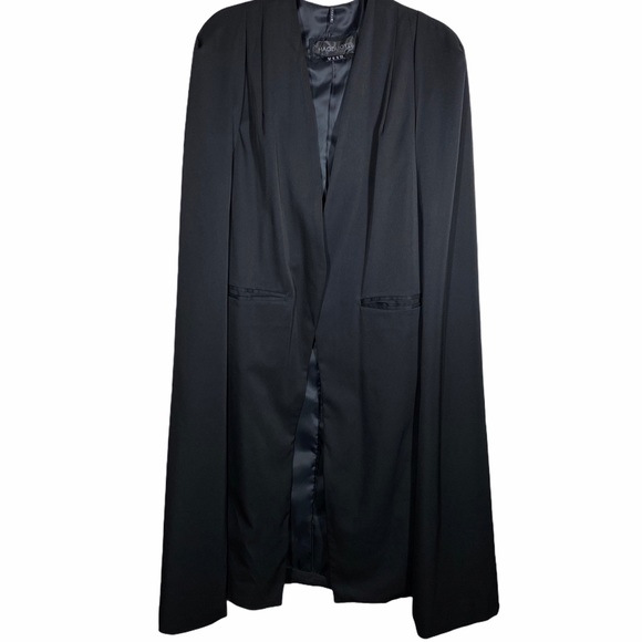 Haoduoyi Trench Cape Cloak Blazer Black Sz US 12 - Picture 6 of 11